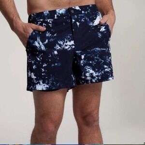 NEW VRST 5" Small Resort Shorts Navy Indigo Craft Swim Shorts Tie Dye Trunks